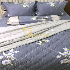 Bộ chăn ga gối drap giường cotton satin Hàn Quốc Julia 401