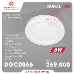 ĐÈN LED PANEL DUHAL ỐP TRẦN SIÊU MỎNG 6W DGC0066