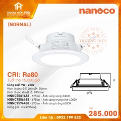 ĐÈN ÂM TRẦN PANASONIC CRI: Ra80 9W