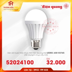 ĐÈN LED BULD ĐIỆN QUANG CÔNG SUẤT NHỎ ĐQ LEDBU A50 3W 03765 CHỤP CẦU MỜ