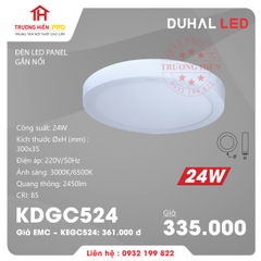 ĐÈN LED PANEL DUHAL GẮN NỔI TRÒN 24W KDGC524