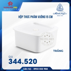 HỘP SỨ DƯỠNG SINH VUÔNG ĐỰNG THỰC PHẨM MINH LONG 15CM TRẮNG