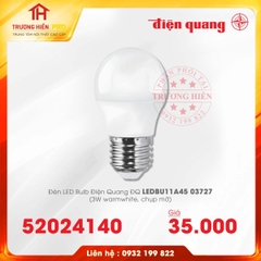 ĐĐÈN LED BULD ĐIỆN QUANG CÔNG SUẤT NHỎ ĐQ LEDBU11A45  3W 03727 CHỤP CẦU MỜ