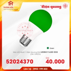 ĐÈN LED BULD ĐIỆN QUANG CÔNG SUẤT NHỎ ĐQ LEDBU11A50 03G 3W GREEN