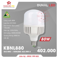 BÓNG ĐÈN LED TRỤ DUHAL 80W - KBNL880