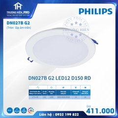 ĐÈN LED ÂM TRẦN TRÒN PHILIPS 14W DN027B G2 LED12 D150 RD