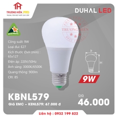BÓNG ĐÈN LED DUHAL 9W - KBNL579
