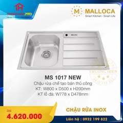 CHẬU RỬA CHÉN INOX MALLOCA MS 1017 NEW