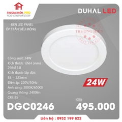 ĐÈN LED PANEL DUHAL ỐP TRẦN SIÊU MỎNG 24W DGC0246