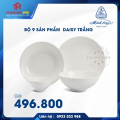 BỘ BÀN ĂN 09 SẢN PHẨM DAISY TRẮNG MINH LONG