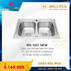 CHẬU RỬA CHÉN INOX MALLOCA MS 1001 NEW 