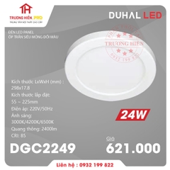 ĐÈN LED PANEL DUHAL ỐP TRẦN SIÊU MỎNG ĐỔI MÀU 24W DGC2249