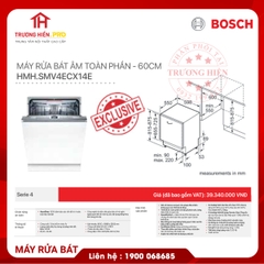 MÁY RỬA BÁT ÂM TOÀN PHẦN BOSCH SMV4ECX14E