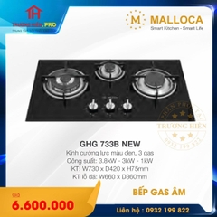 BẾP GA ÂM  3 GAS MALLOCA  GHG 733B NEW