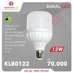 BÓNG ĐÈN LED TRỤ DUHAL 12W - KLB0122