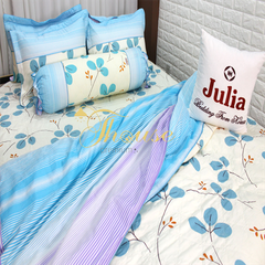 Bộ chăn ga gối drap giường 100% cotton sợi bông Hàn Quốc Julia 221BC