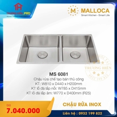  CHẬU RỬA CHÉN INOX MALLOCA MS 6081