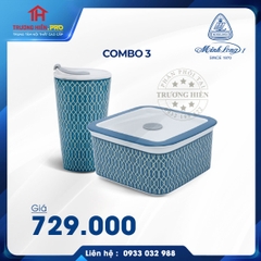 COMBO 3: LY SỨ- HỘP SỨ DƯỠNG SINH MINH LONG- HOA VĂN INDIGO