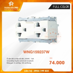 Ổ CĂM ĐÔI CÓ DÂY NỐI ĐẤT FULL COLOR WHITE PANASONIC WNG159237W