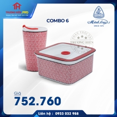 COMBO 6: LY SỨ- HỘP SỨ DƯỠNG SINH MINH LONG- HOA VĂN RED KARAKUSA