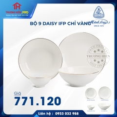 BỘ BÀN ĂN 9 SẢN PHẨM DAISY IFP CHỈ VÀNG MINH LONG