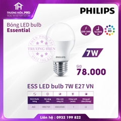  ĐÈN LED BULB PHILIPS LED BULB ESSENTIAL 7W E27 VN