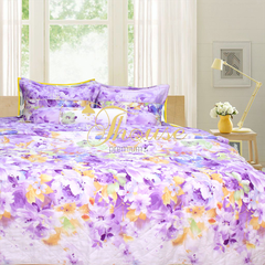 Bộ chăn ga gối drap giường 100% cotton sợi bông Hàn Quốc Julia 206BC