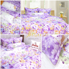 Bộ chăn ga gối drap giường 100% cotton sợi bông Hàn Quốc Julia 206BC