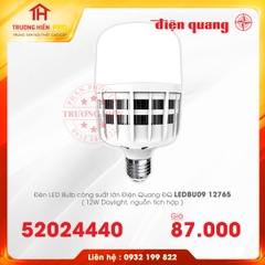 ĐÈN LED BULD ĐIỆN QUANG CÔNG SUẤT LỚN ĐQ LEDBU09 12765 12W  NGUỒN TÍCH HỢP