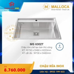CHẬU RỬA CHÉN INOX MALLOCA MS 6302T