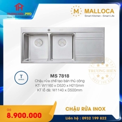 CHẬU RỬA CHÉN INOX MALLOCA MS 7818