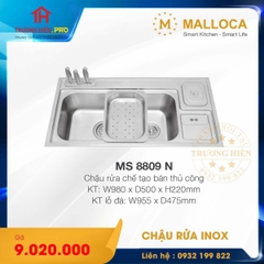 CHẬU RỬA CHÉN INOX MALLOCA MS 8809 N