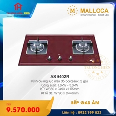 BẾP GA ÂM  2 GAS MALLOCA  AS 9402R