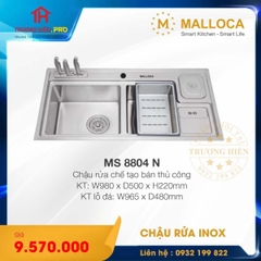  CHẬU RỬA CHÉN INOX MALLOCA MS 8804 N