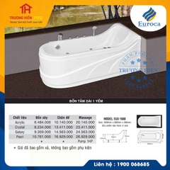 BỒN TẮM DÀI 1 YẾM EUROCA MODEL EU3-1680