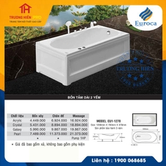 BỒN TẮM DÀI 2 YẾM EUROCA MODEL EU1-1270