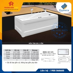 BỒN TẮM DÀI 2 YẾM EUROCA MODEL EU1-1475