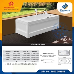 BỒN TẮM DÀI 2 YẾM EUROCA MODEL EU1-1575