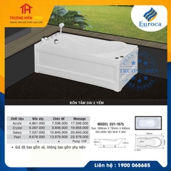 BỒN TẮM DÀI 2 YẾM EUROCA MODEL EU1-1675