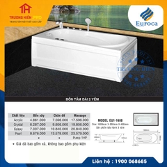 BỒN TẮM DÀI 2 YẾM EUROCA MODEL EU1-1680