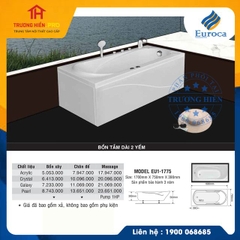 BỒN TẮM DÀI 2 YẾM EUROCA MODEL EU1-1775