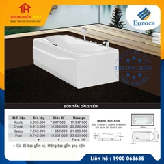 BỒN TẮM DÀI 2 YẾM EUROCA MODEL EU1-1780