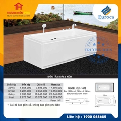 BỒN TẮM DÀI 2 YẾM EUROCA MODEL EU2-1675