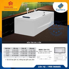 BỒN TẮM DÀI 2 YẾM EUROCA MODEL EU4-1775