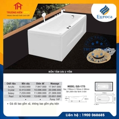 BỒN TẮM DÀI 2 YẾM EUROCA MODEL EU5-1775
