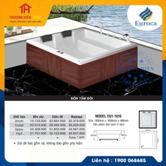 BỒN TẮM ĐÔI EUROCA MODEL EU1-1616