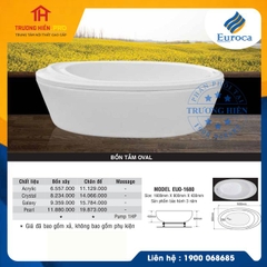 BỒN TẮM OVAL EUROCA MODEL EU0-1680