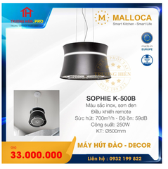 MÁY HÚT MÙI ĐẢO MALLOCA SOPHIE K-500B