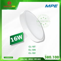 ĐÈN LED ỐP TRẦN ĐA NĂNG 16W TRẮNG, VÀNG, TRUNG TÍNH MPE