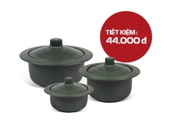 COMBO 1: Bộ Nồi Sứ Dưỡng Sinh Minh Long Vành Tròn